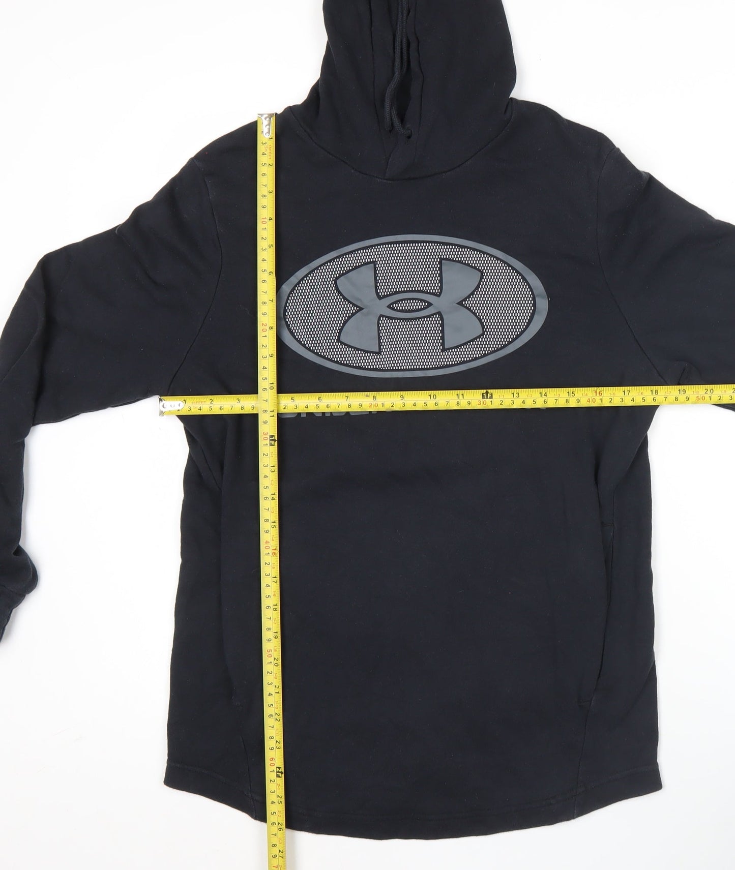 Under Armour Mens Black Pullover Hoodie Small Logo Sportswear