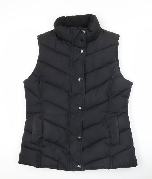 Gap Women’s Black Puffer Waistcoat Size S Sleeveless Quilted Vest