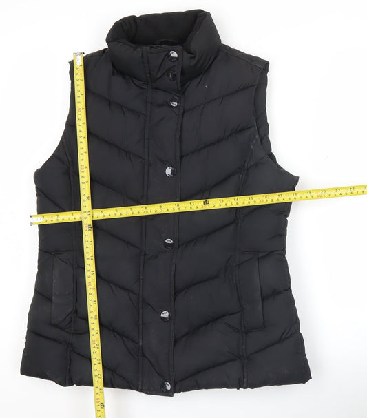 Gap Women’s Black Puffer Waistcoat Size S Sleeveless Quilted Vest