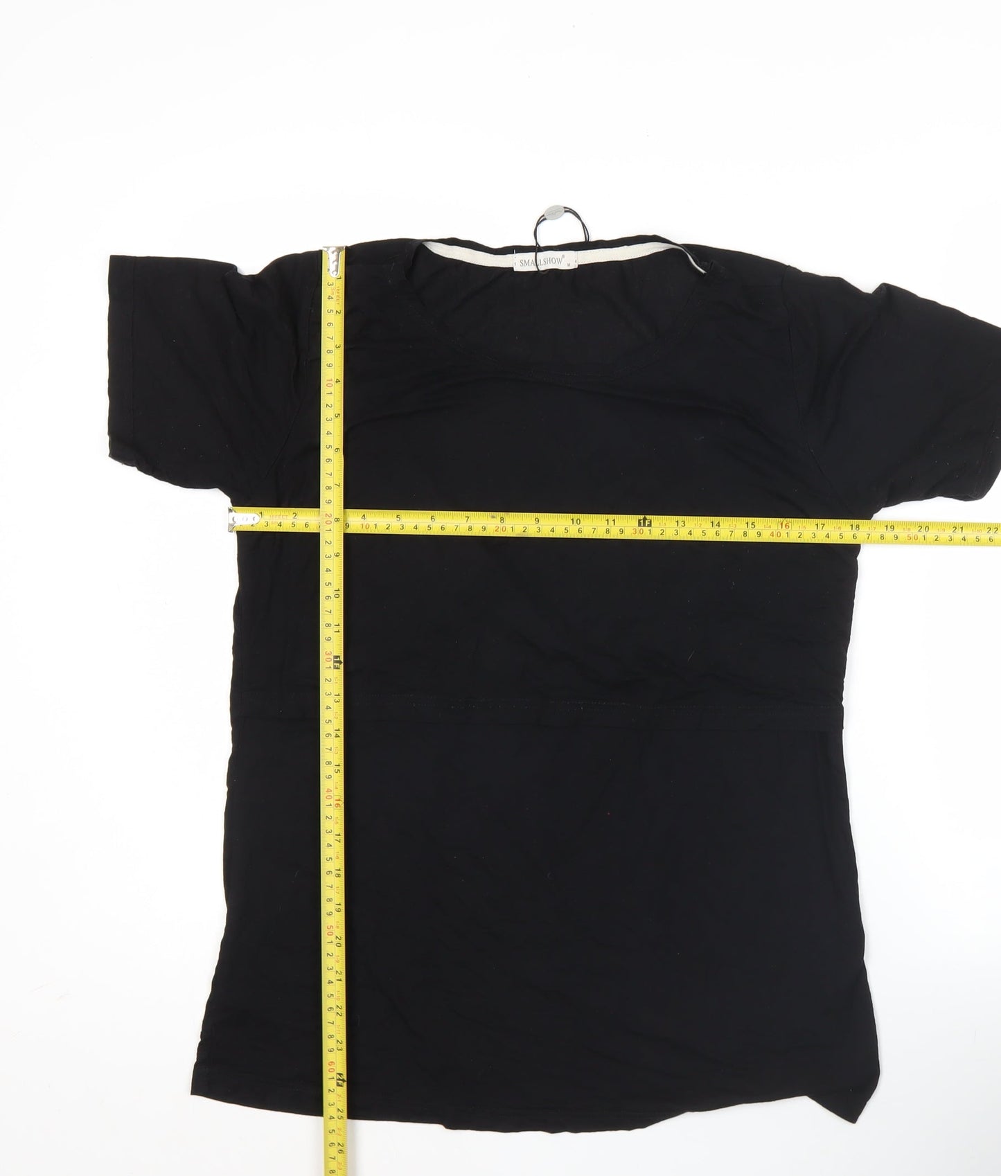 Womens UK Size M SMALLSHOW Black Basic T-Shirt
