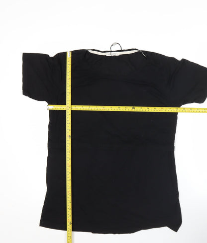 Womens UK Size M SMALLSHOW Black Basic T-Shirt