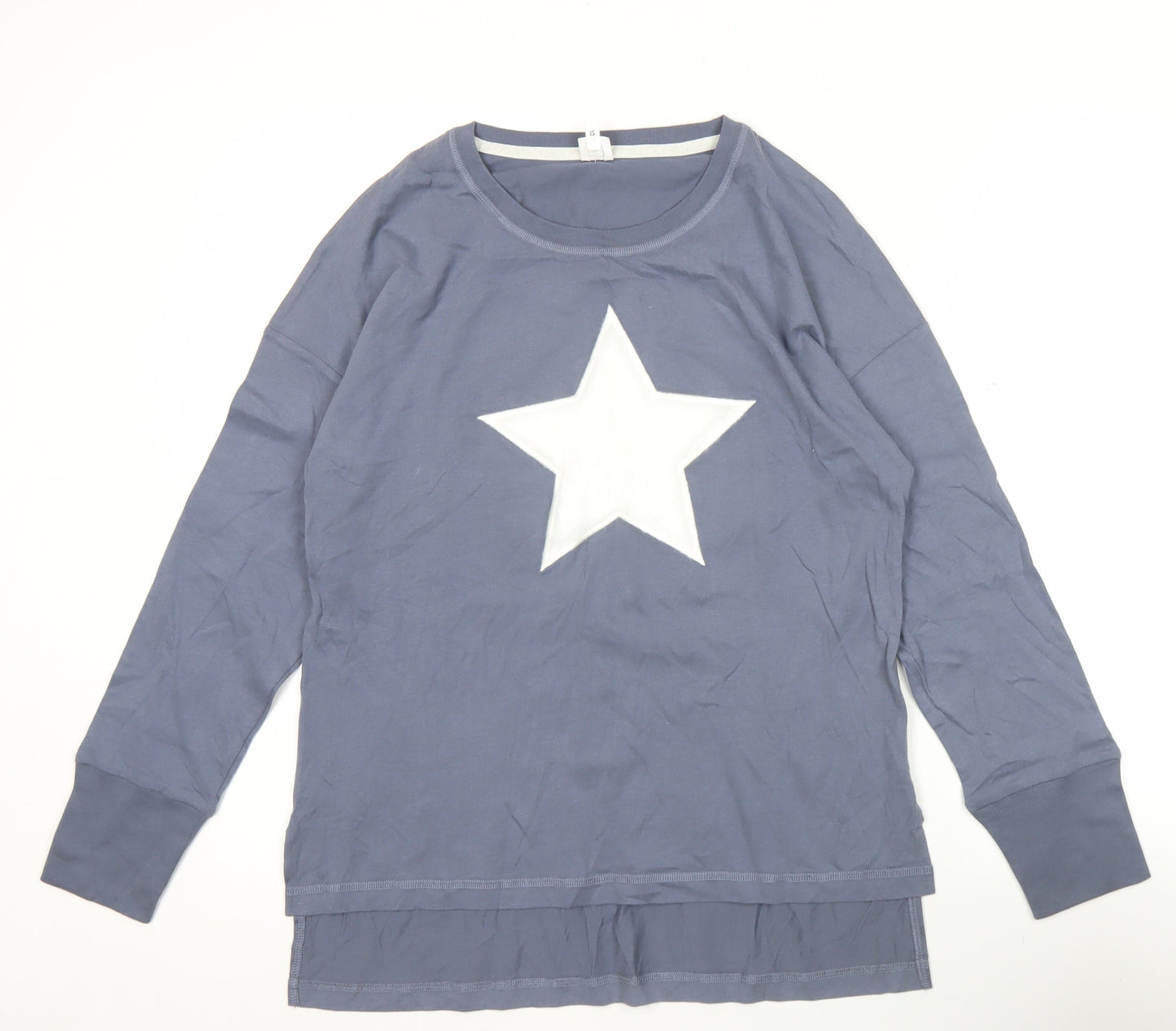 John Lewis Womens Blue Cotton Star Long Sleeve T-Shirt Size 10
