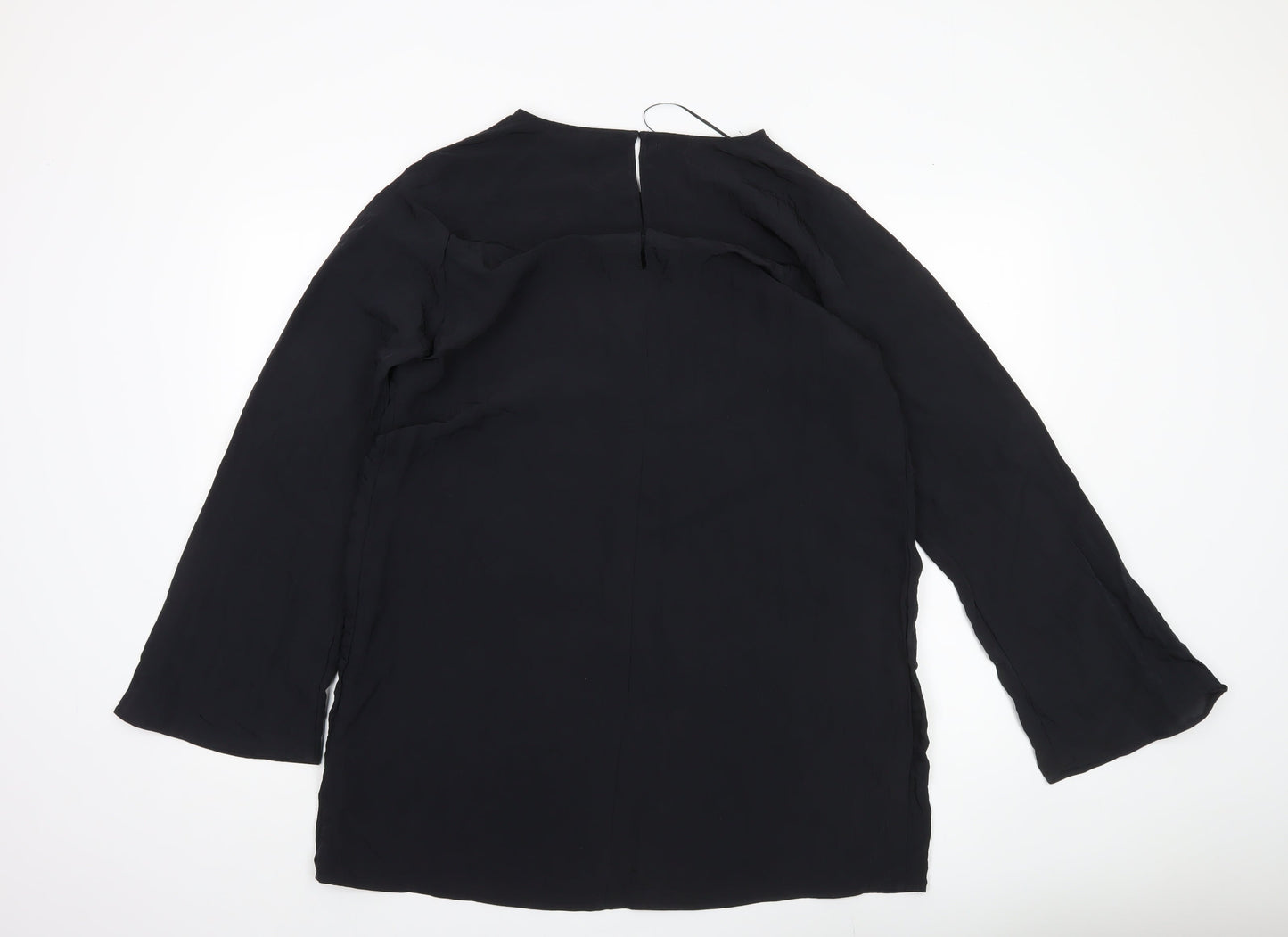 Womens UK Size L H&M Black Tunic Blouse