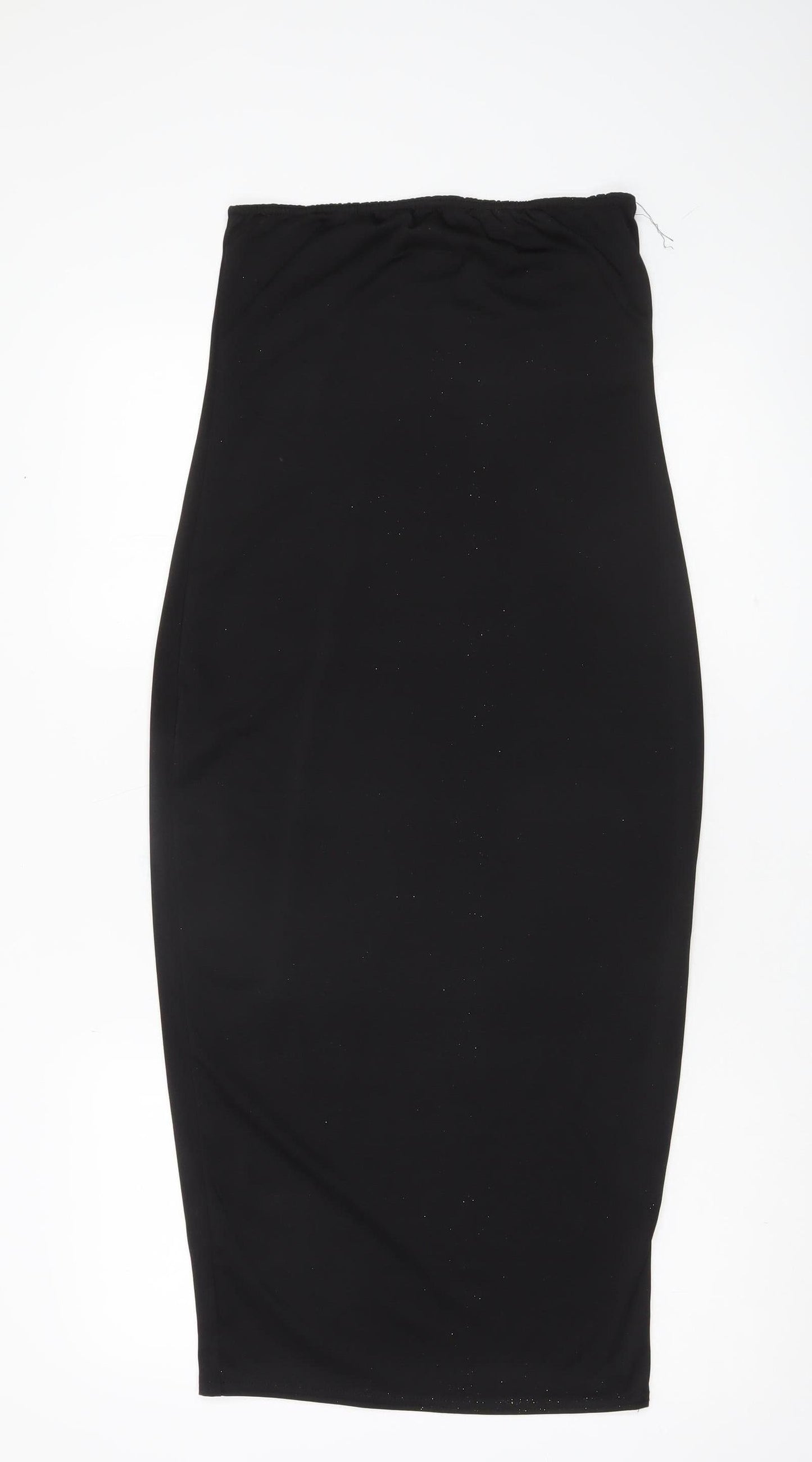 Boohoo Women Black Size 12 Strapless Bodycon Dress