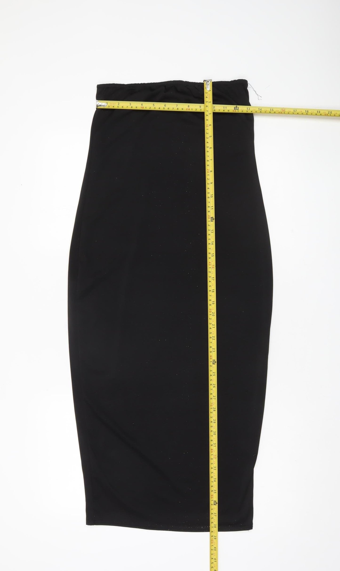 Boohoo Women Black Size 12 Strapless Bodycon Dress