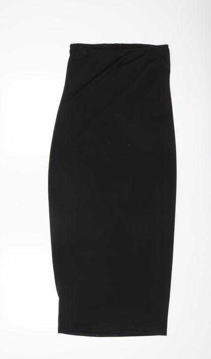 Boohoo Women Black Size 12 Strapless Bodycon Dress