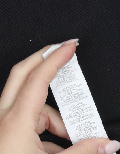 Boohoo Women Black Size 12 Strapless Bodycon Dress