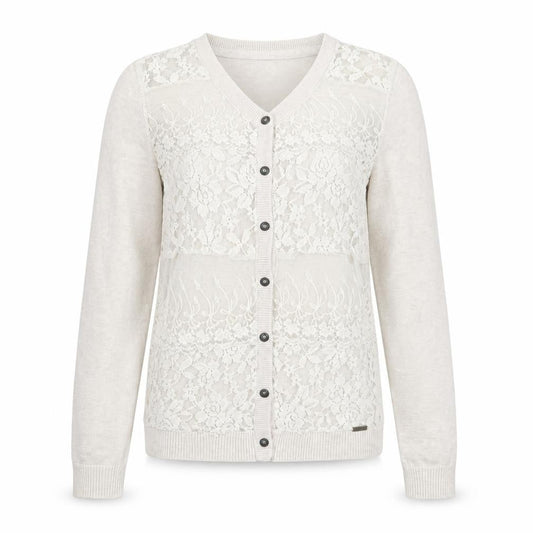 Notthesame Womens Beige Floral Lace V-Neck Cardigan Size 10