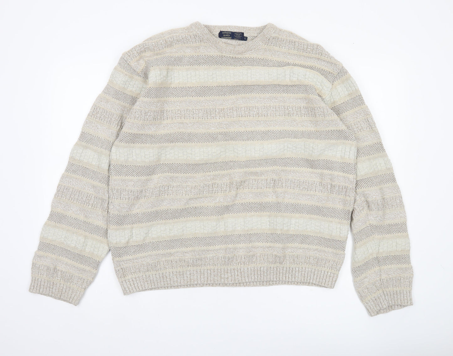 Debenhams Casual Club Men’s Beige Striped Knit Jumper L