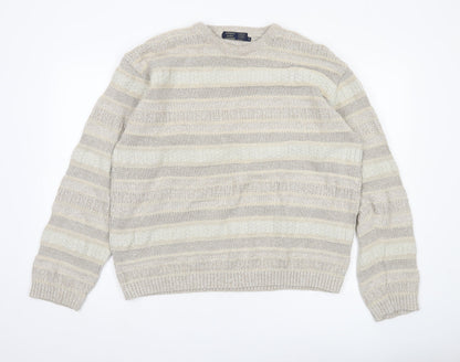 Debenhams Casual Club Men’s Beige Striped Knit Jumper L