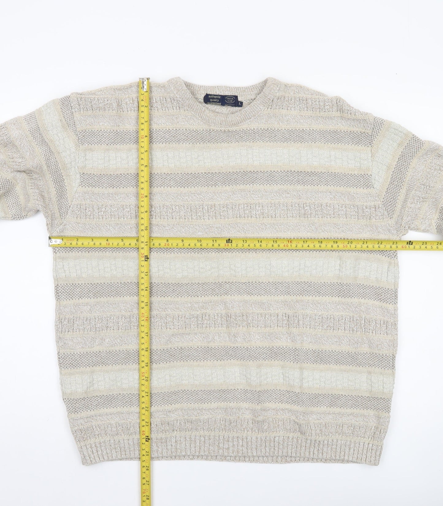 Debenhams Casual Club Men’s Beige Striped Knit Jumper L
