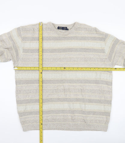 Debenhams Casual Club Men’s Beige Striped Knit Jumper L