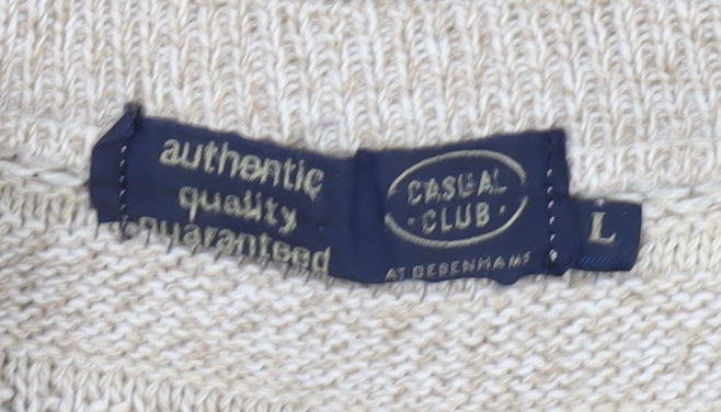 Debenhams Casual Club Men’s Beige Striped Knit Jumper L