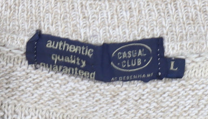 Debenhams Casual Club Men’s Beige Striped Knit Jumper L