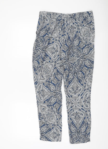 Womens UK Size 12 Marks and Spencer Regular Fit CasualTravel Blue Trousers