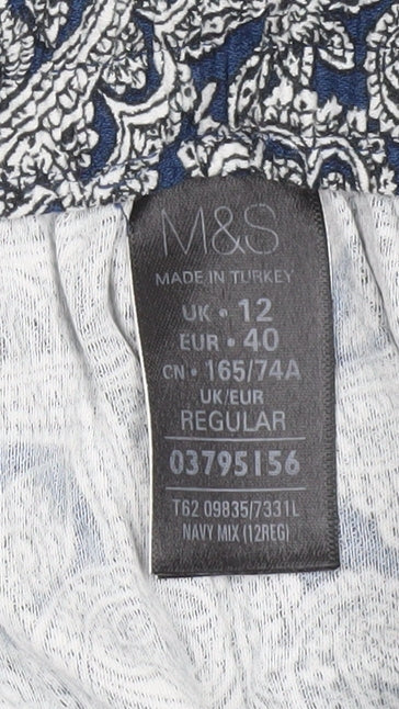 Womens UK Size 12 Marks and Spencer Regular Fit CasualTravel Blue Trousers