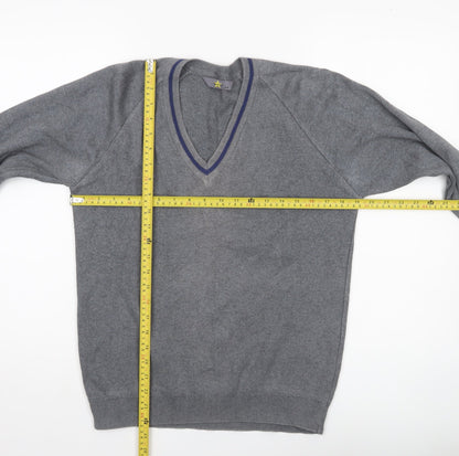 Magicfit Men's Grey V-Neck Knit Jumper XS Regular Fit