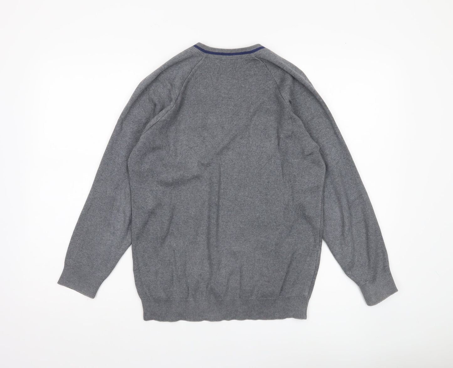 Magicfit Men's Grey V-Neck Knit Jumper XS Regular Fit