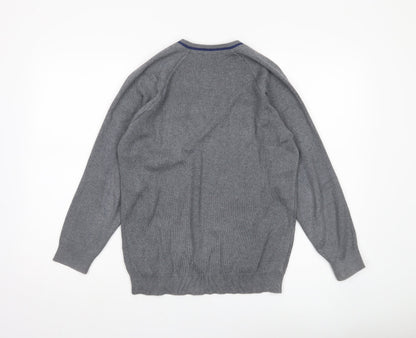 Magicfit Men's Grey V-Neck Knit Jumper XS Regular Fit