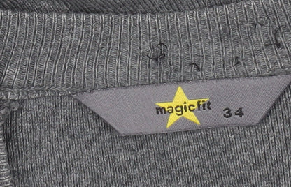 Magicfit Men's Grey V-Neck Knit Jumper XS Regular Fit