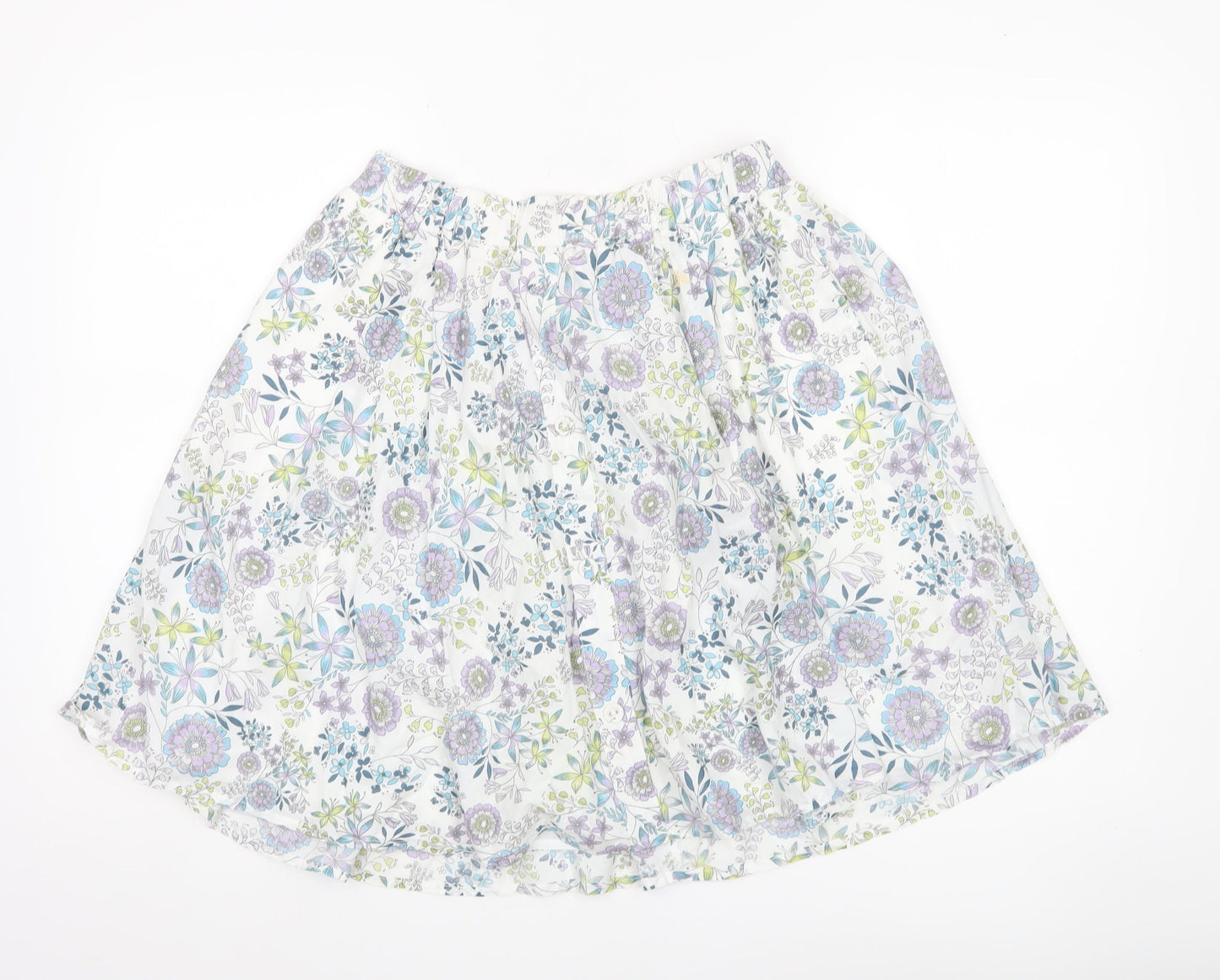 Marks and Spencer Women’s Multicoloured Floral A-Line Cotton Skirt UK 12