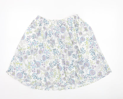 Marks and Spencer Women’s Multicoloured Floral A-Line Cotton Skirt UK 12