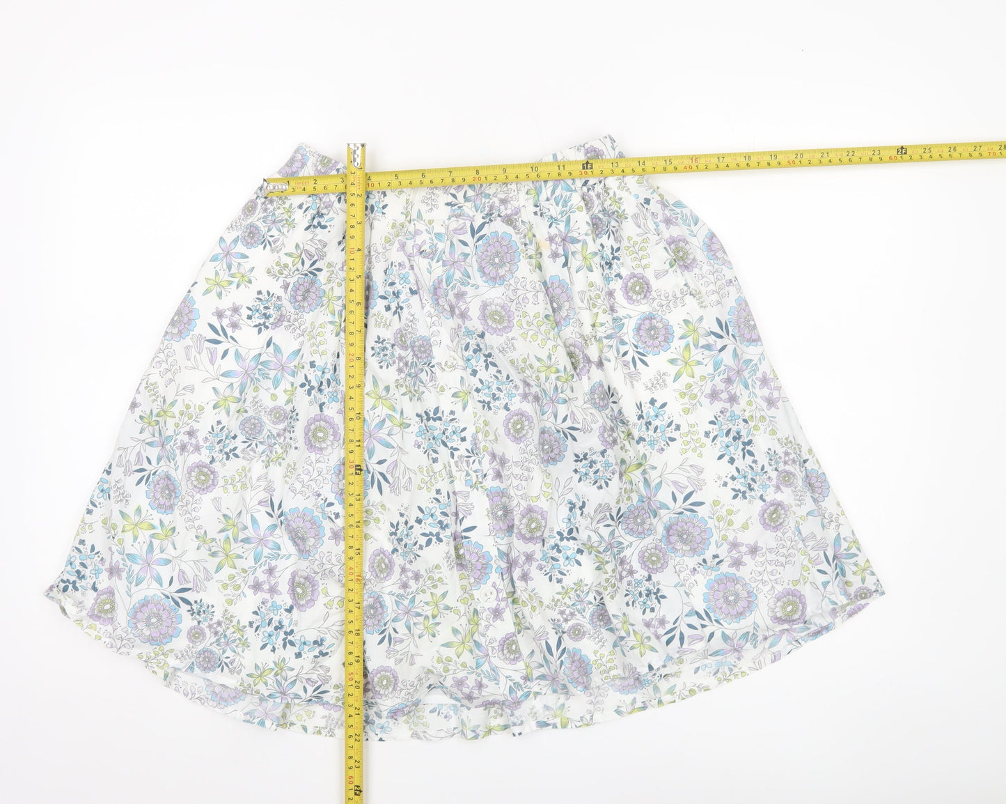 Marks and Spencer Women’s Multicoloured Floral A-Line Cotton Skirt UK 12