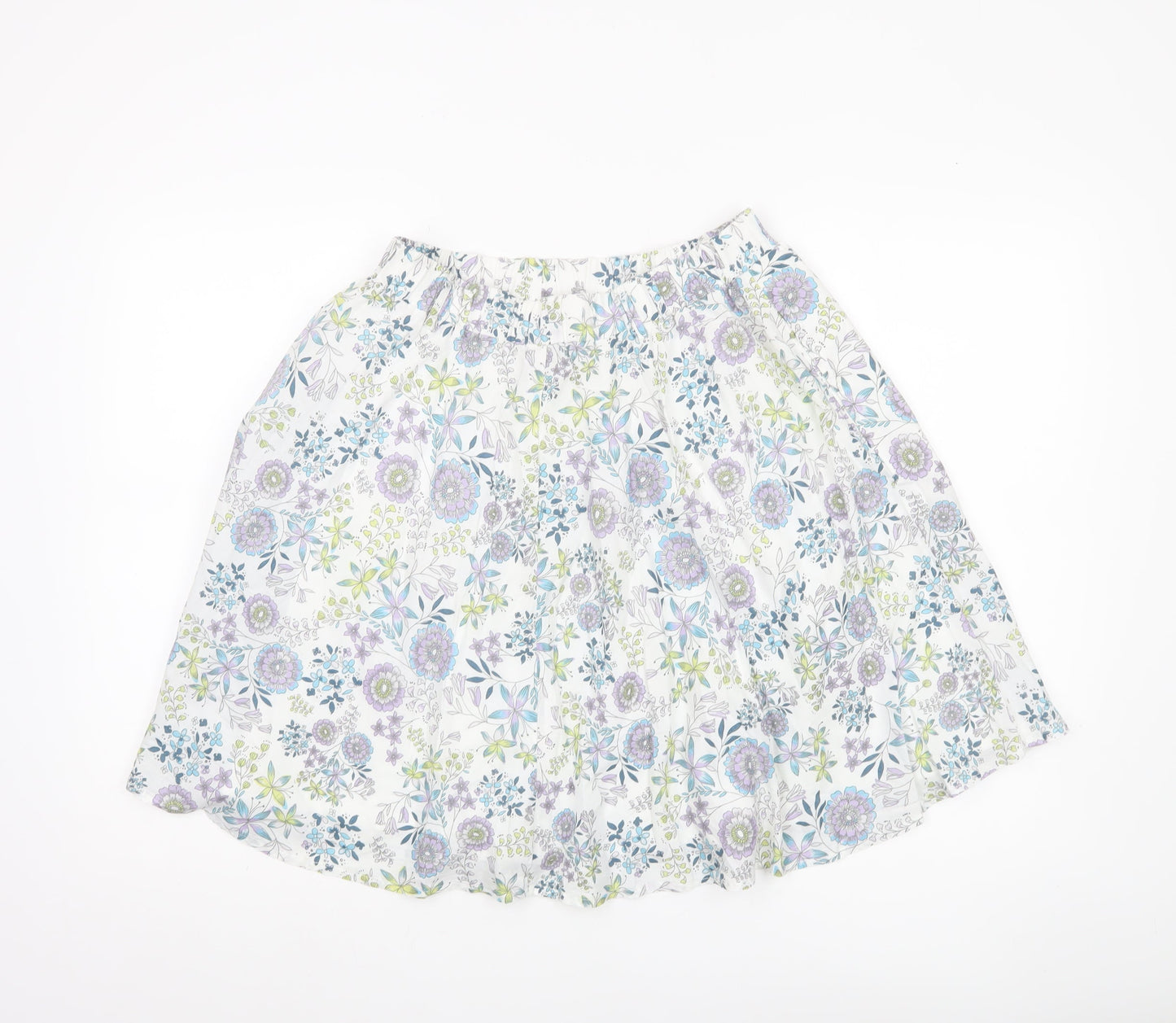 Marks and Spencer Women’s Multicoloured Floral A-Line Cotton Skirt UK 12