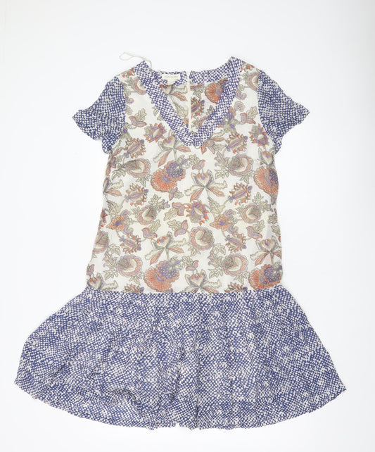 Monsoon Women’s Multicoloured Floral Shift Dress Size 8 Short Sleeve