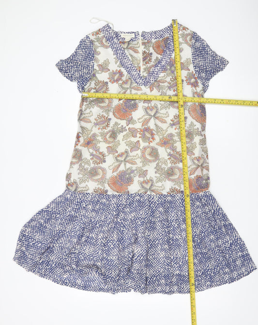 Monsoon Women’s Multicoloured Floral Shift Dress Size 8 Short Sleeve