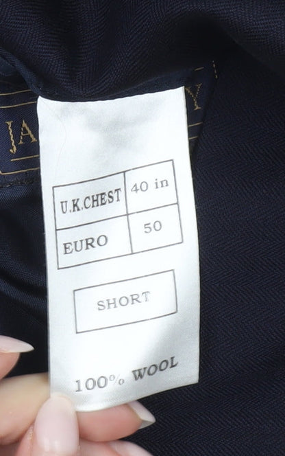 James Barry Men’s Blue Wool Blazer Jacket 40R Short Classic