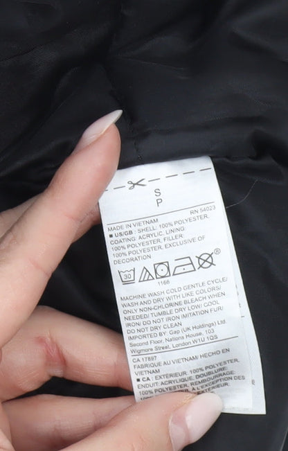 Gap Women’s Black Faux Fur Hooded Puffer Waistcoat Size 8