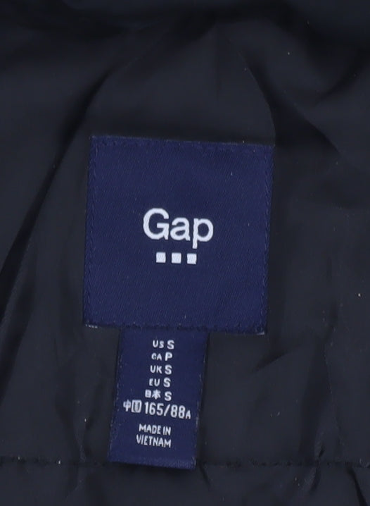 Gap Women’s Black Faux Fur Hooded Puffer Waistcoat Size 8