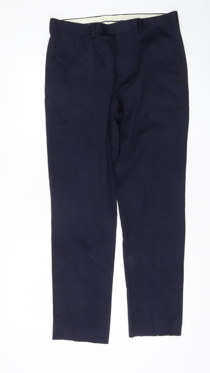 Marks and Spencer Men’s Blue Slim Fit Dress Pants 32W 31L