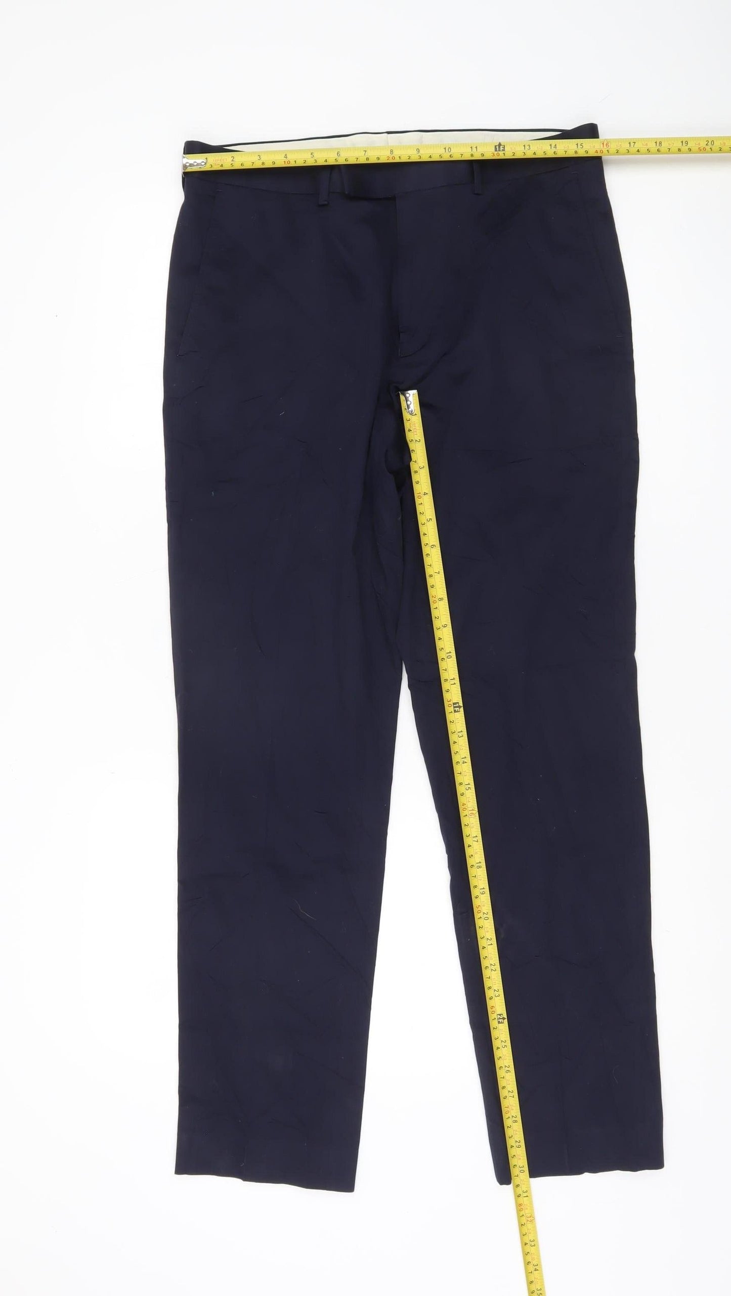 Marks and Spencer Men’s Blue Slim Fit Dress Pants 32W 31L