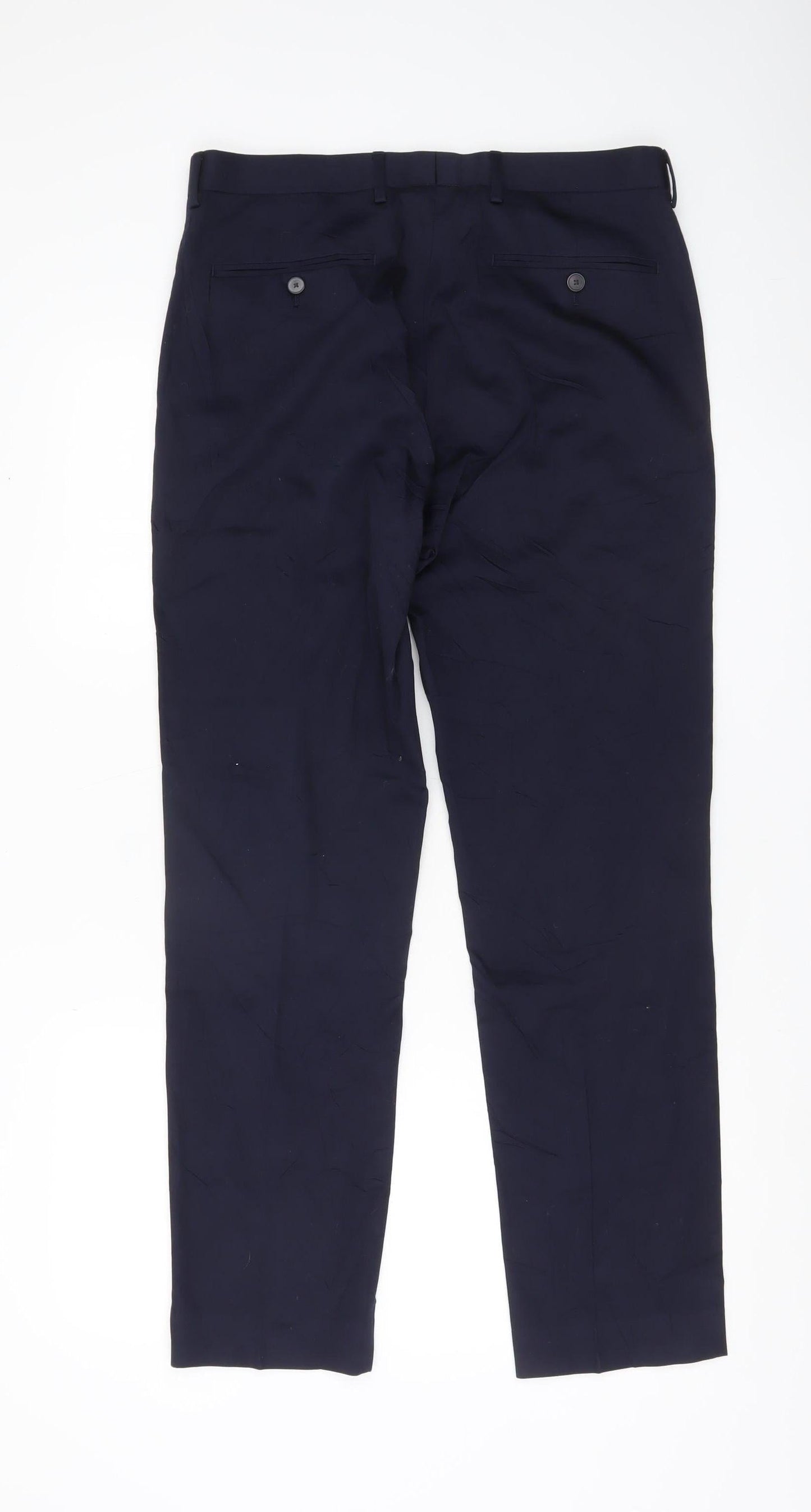 Marks and Spencer Men’s Blue Slim Fit Dress Pants 32W 31L