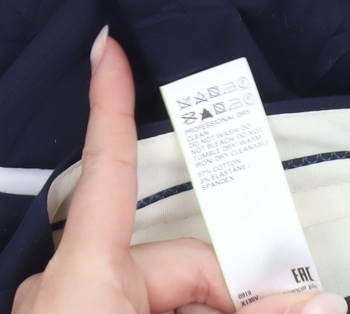 Marks and Spencer Men’s Blue Slim Fit Dress Pants 32W 31L