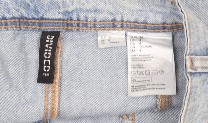 H&M Divided Women’s Blue Denim A-Line Button Skirt Size 8