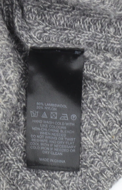 Cambridge Dry Goods Womens Grey Wool Blend Cardigan UK 12 Collared Knit