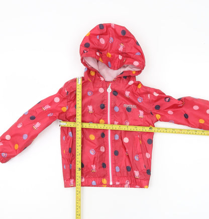 Regatta Girls Red Peppa Pig Rain Coat Jacket 24 Months Waterproof Hooded