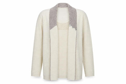 Womens UK Size L Envy Beige Cardigan Jumper