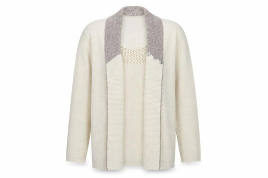 Womens UK Size L Envy Beige Cardigan Jumper