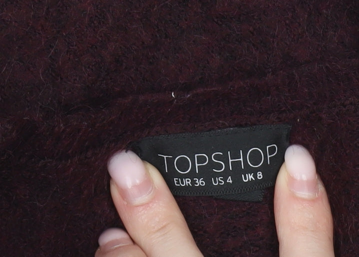 Womens UK Size 8 Topshop Purple Cardigan Jumper