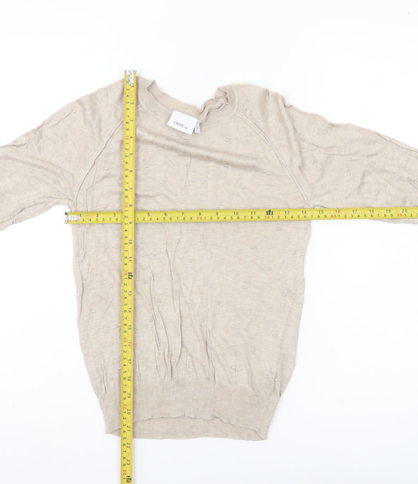 Womens UK Size 8 NEXT Beige Pullover Jumper