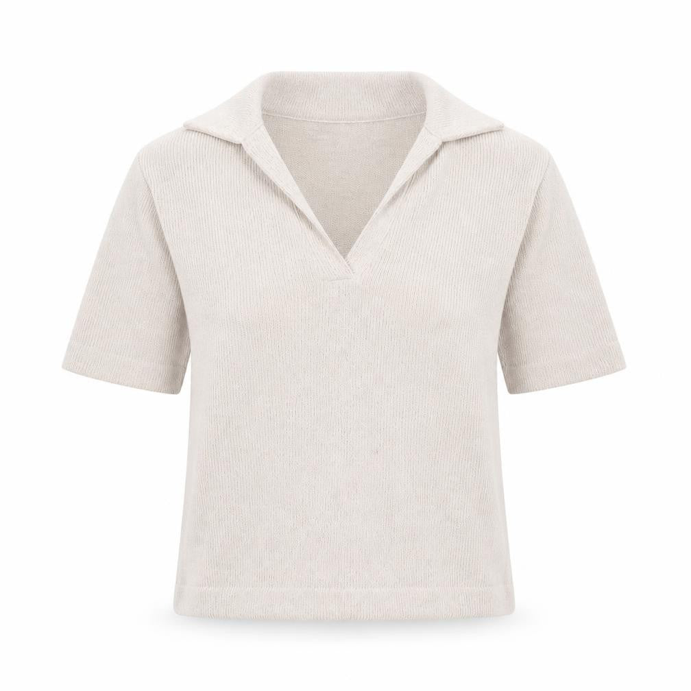 Womens UK Size XS H&M Beige Basic Polo