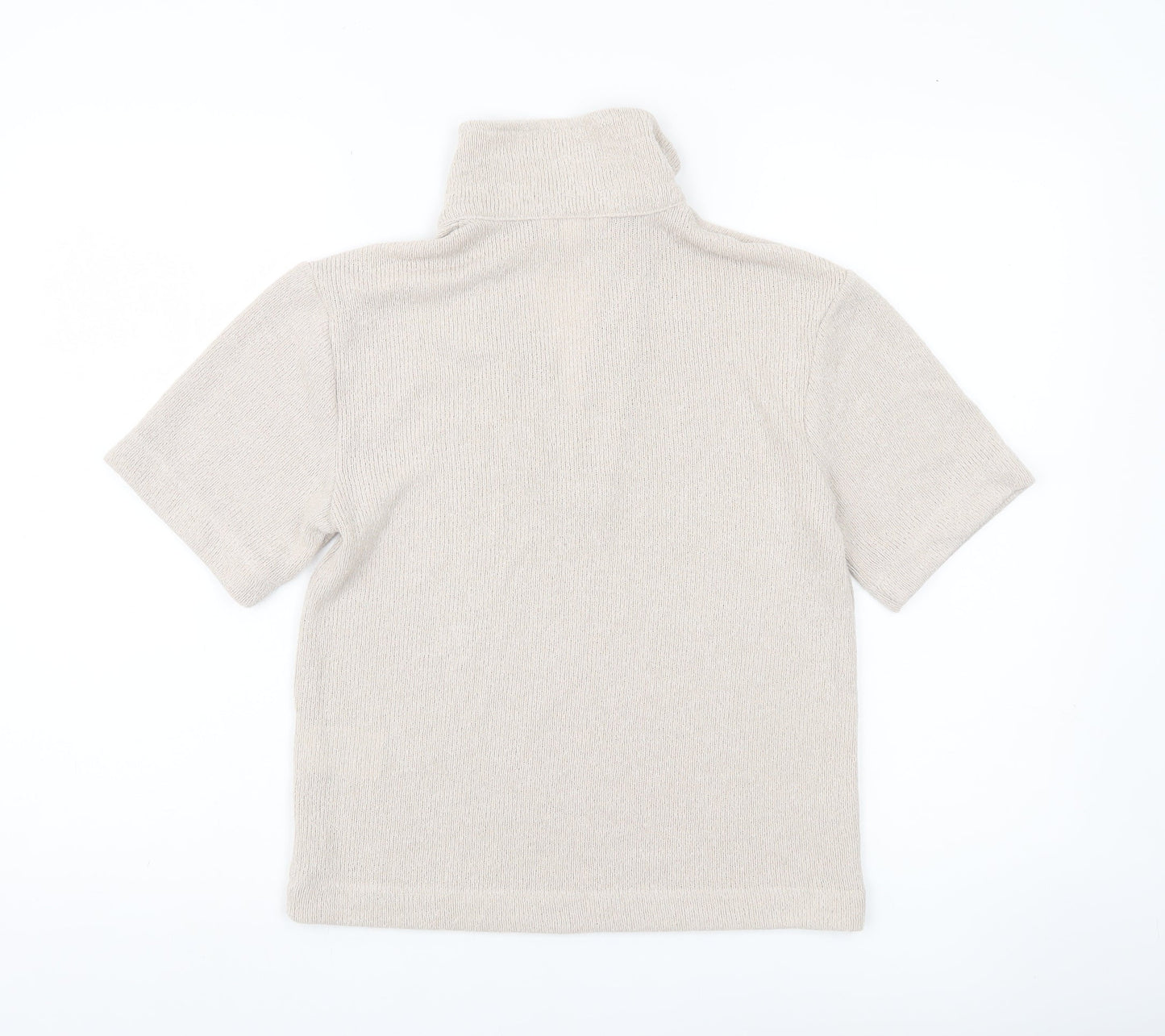 Womens UK Size XS H&M Beige Basic Polo