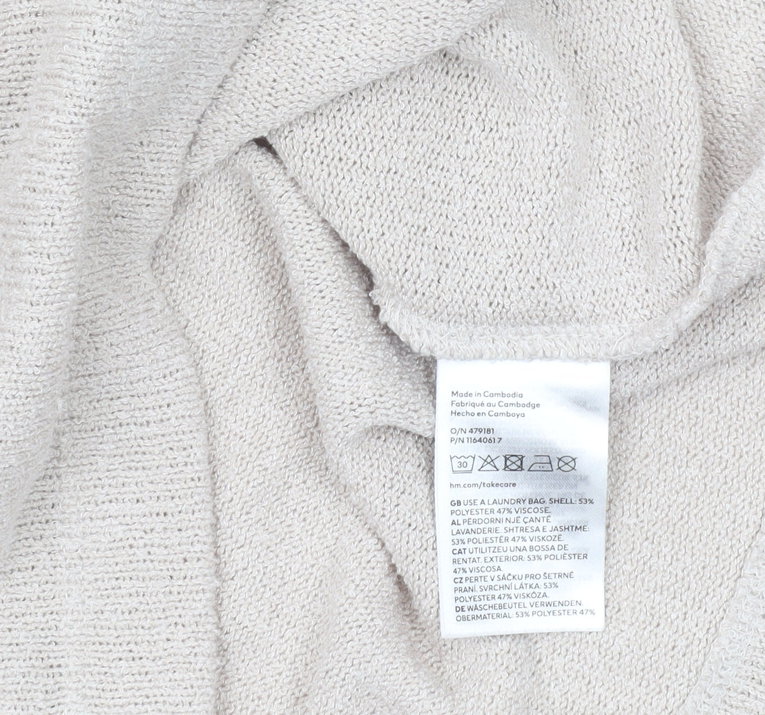 Womens UK Size XS H&M Beige Basic Polo