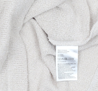 Womens UK Size XS H&M Beige Basic Polo