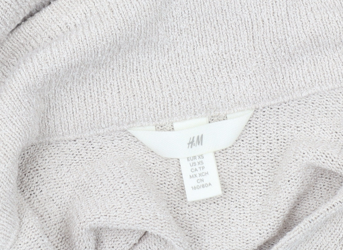Womens UK Size XS H&M Beige Basic Polo