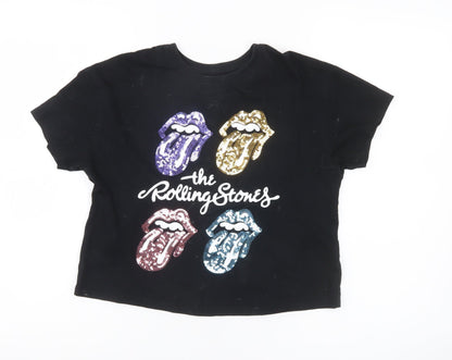 Teens UK Size L The Rolling Stones Black Basic T-Shirt